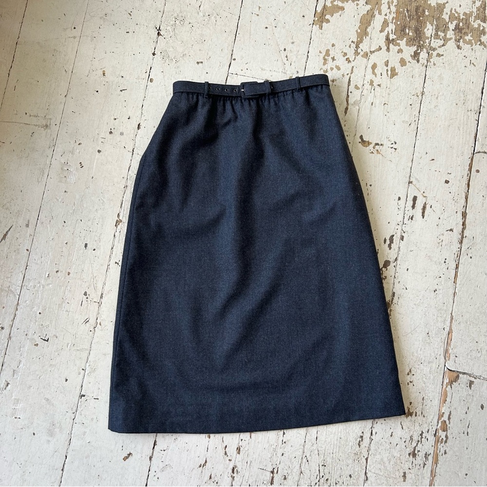 Vintage 1990s Takata Grey Wool Pencil Skirt
